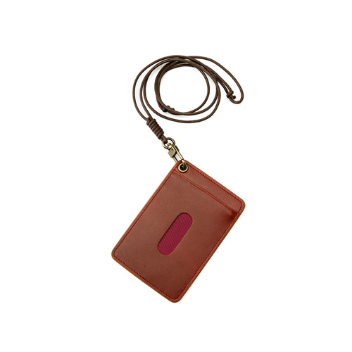 Oil Pull Up Leather CardHolder - brown