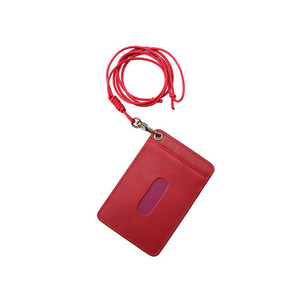 Oil Pull Up Leather CardHolder - red