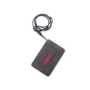 Oil Pull Up Leather CardHolder - gray